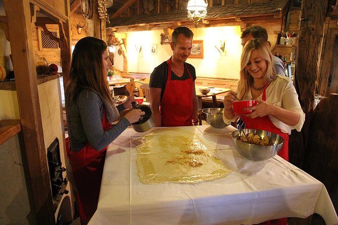 Dinner Cooking Class - Prezels, Dumplings, Apple Strudel & Music - Salzburg cave kitchen with pretzels, dumplings, strudel, and songs